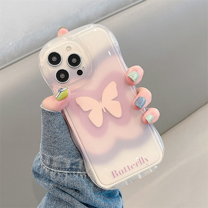 ins风晕染蝴蝶适用苹果13手机壳iphone14promax新款11硅胶12pro女全包气囊防摔黑色保护套14plus使用感如何?