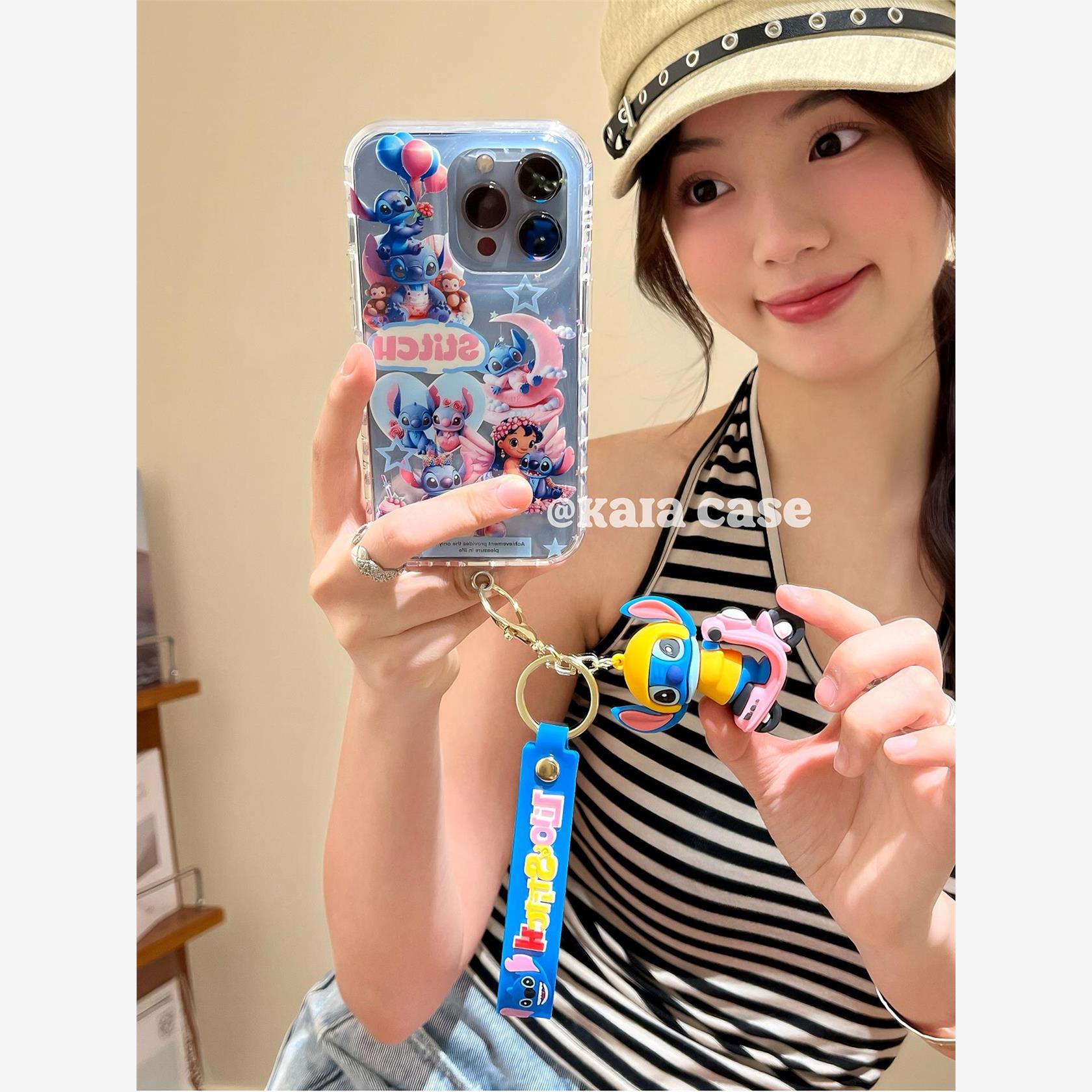 童趣可爱卡通史迪仔插画公仔适用苹果16promax手机壳iphone13新款15女14pro带挂件16pro全包防摔手机套