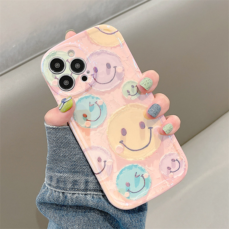 ins风笑脸小众适用苹果13手机壳iphone14promax新款11硅胶12pro女生x/xr全包防摔xs粉色套14plus怎么样,好用不?