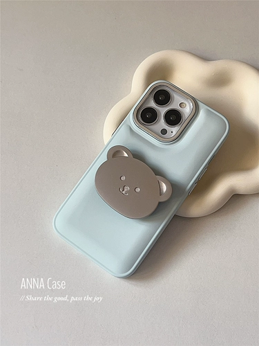 Apple, синяя металлическая совместимая трубка, iPhone 13, чехол для телефона, силиконовый iPhone12 Pro, с медвежатами, iphone, 14promax