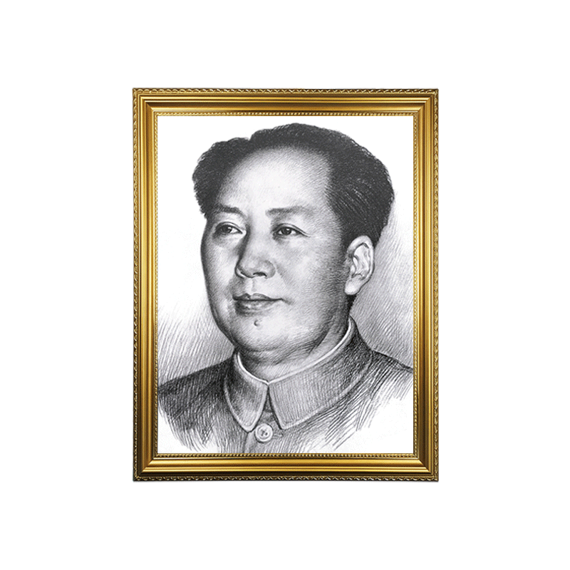 墙画伟人有框中堂风玄关毛主席像