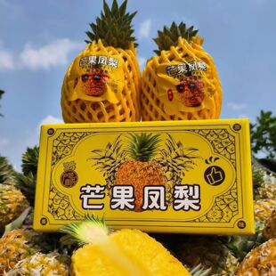 海南芒果凤梨脆甜多汁芒果香味凤梨海南凤梨本地现摘现发礼盒包邮