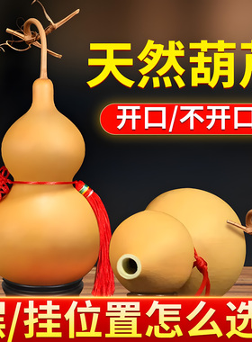 葫芦天然大号门对门挂件安宅招财摆件开口特大天然木葫芦带龙头的