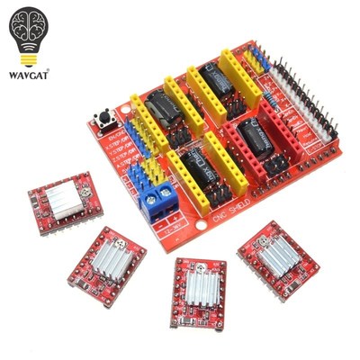 3D打印机uno V3控制板cnc shield 4J个a4988雕刻机电机驱动套件