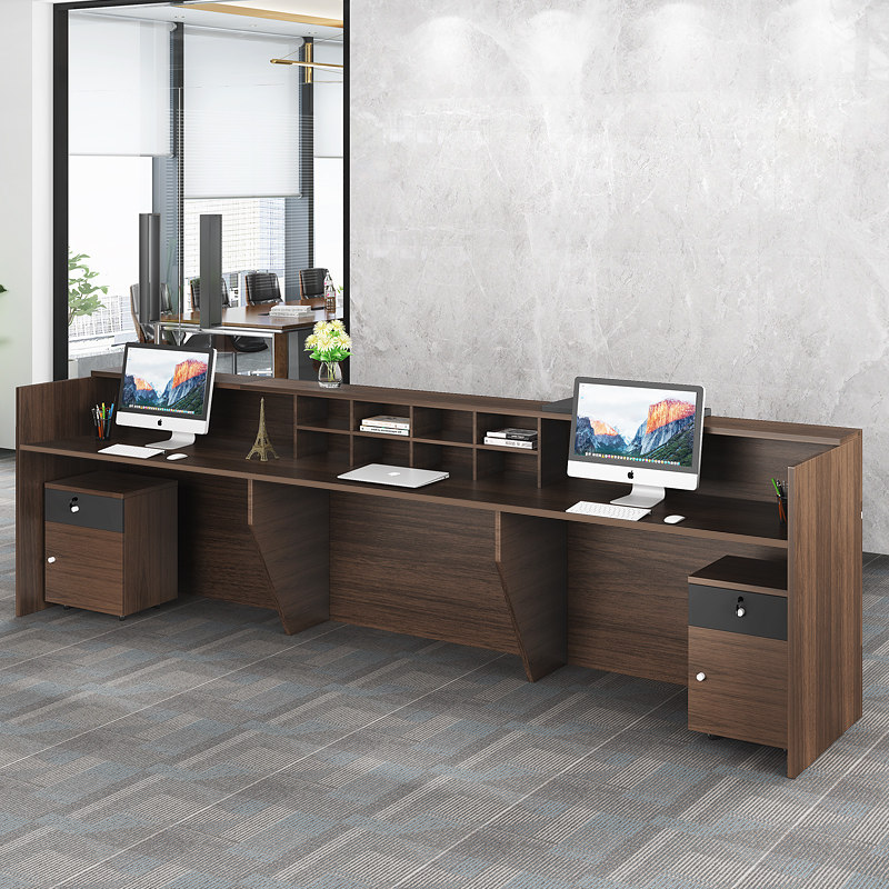 新品公司前台接待台简约现代办公桌子前台桌服务咨询台迎宾吧台收