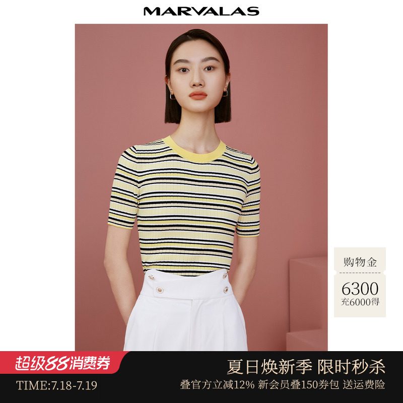 曼德诗棉质针织衫圆领套头衫