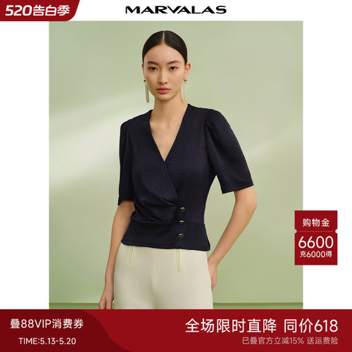 曼德诗通勤设计感小衫