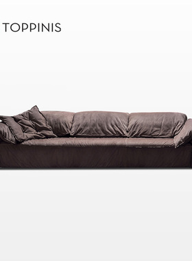 Toppinis大象耳朵真皮baxter沙发客厅大户型三人位头层牛皮沙发