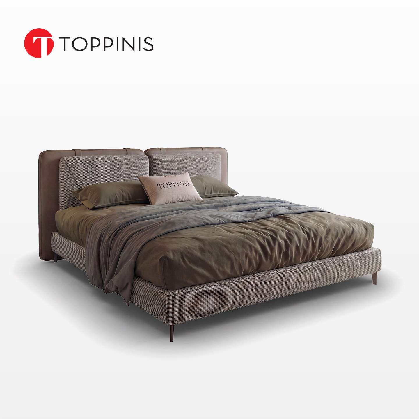 Toppinis1.8米双人床马鞍皮床