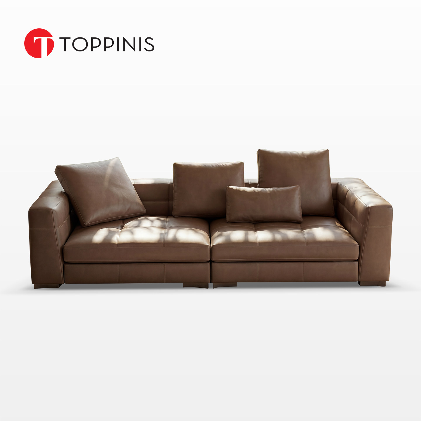 Toppinis意式极简布雷泽真皮沙发大平层客厅轻奢高端直排真皮沙发