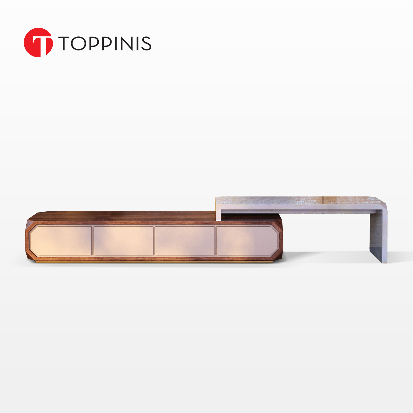 Toppinis可移动伸缩电视柜茶几
