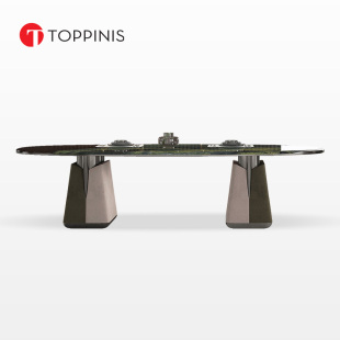 茶桌办公室家用喝茶意式 Toppinis设计款 极简高端奢石茶台简约