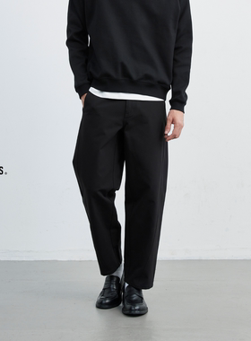 Burcs立体弯刀剪裁高级感松紧腰骑兵斜纹长裤 | 老钱风通勤保暖