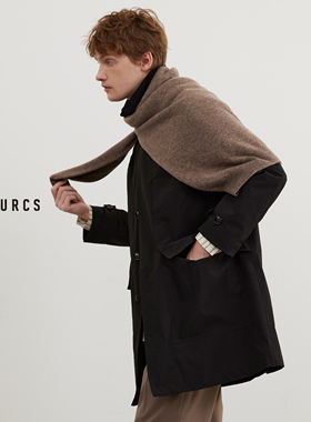 Burcs插肩袖三防巴尔玛肯风衣外套 男士中长款夹克防皱轻便保暖