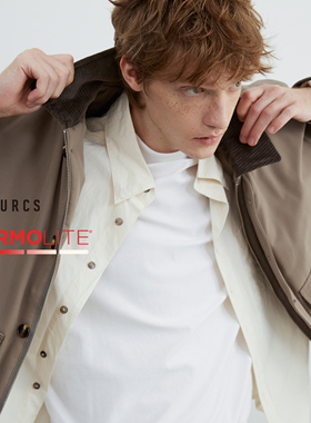 BURCS 都市通勤高效保暖科技棉茄克厚外套Thermolite撞色翻领夹克