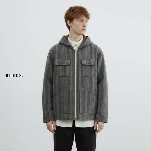Burcs复古羊毛两面穿毛呢大衣