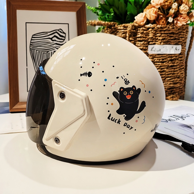 3C认证新国标可爱电动车头盔女高颜值防晒秋冬季电瓶车安全帽头盔