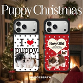 14个性 NICE2EATU 可爱保护壳 CHRISTMAS 磁吸狗狗圣诞波点iPhone17ProMax磁吸苹果15 原创设计手机壳 PUPPY