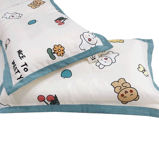 A类儿童纱布枕套全棉纯棉30x50一对拍240x60单个枕头套48cmx74cm