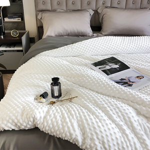 豆豆绒按摩被子冬被加厚保暖棉被冬季大人春秋珊瑚绒被芯四季通用