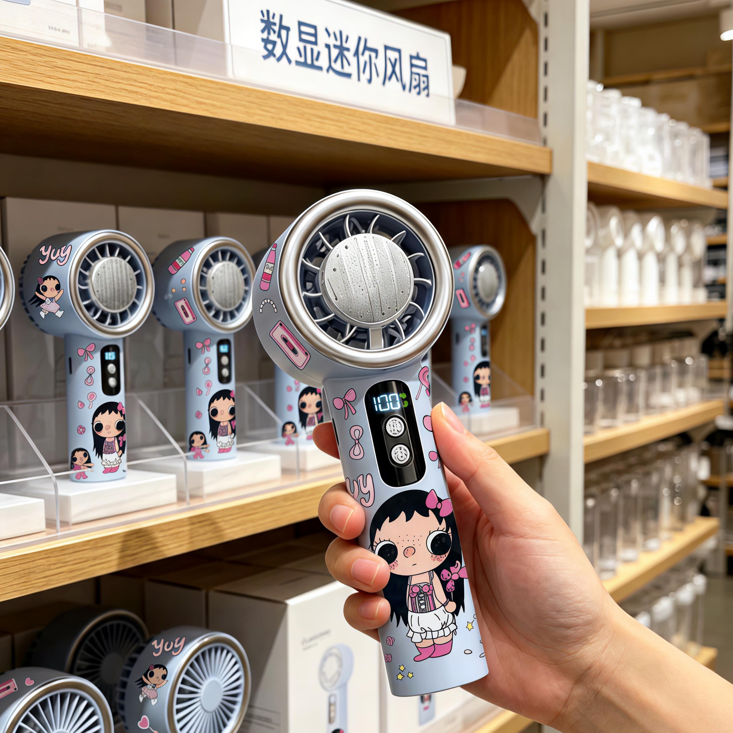 小玉yuy手持制冷小风扇随身便携学生上课静音大风力超长续航风扇