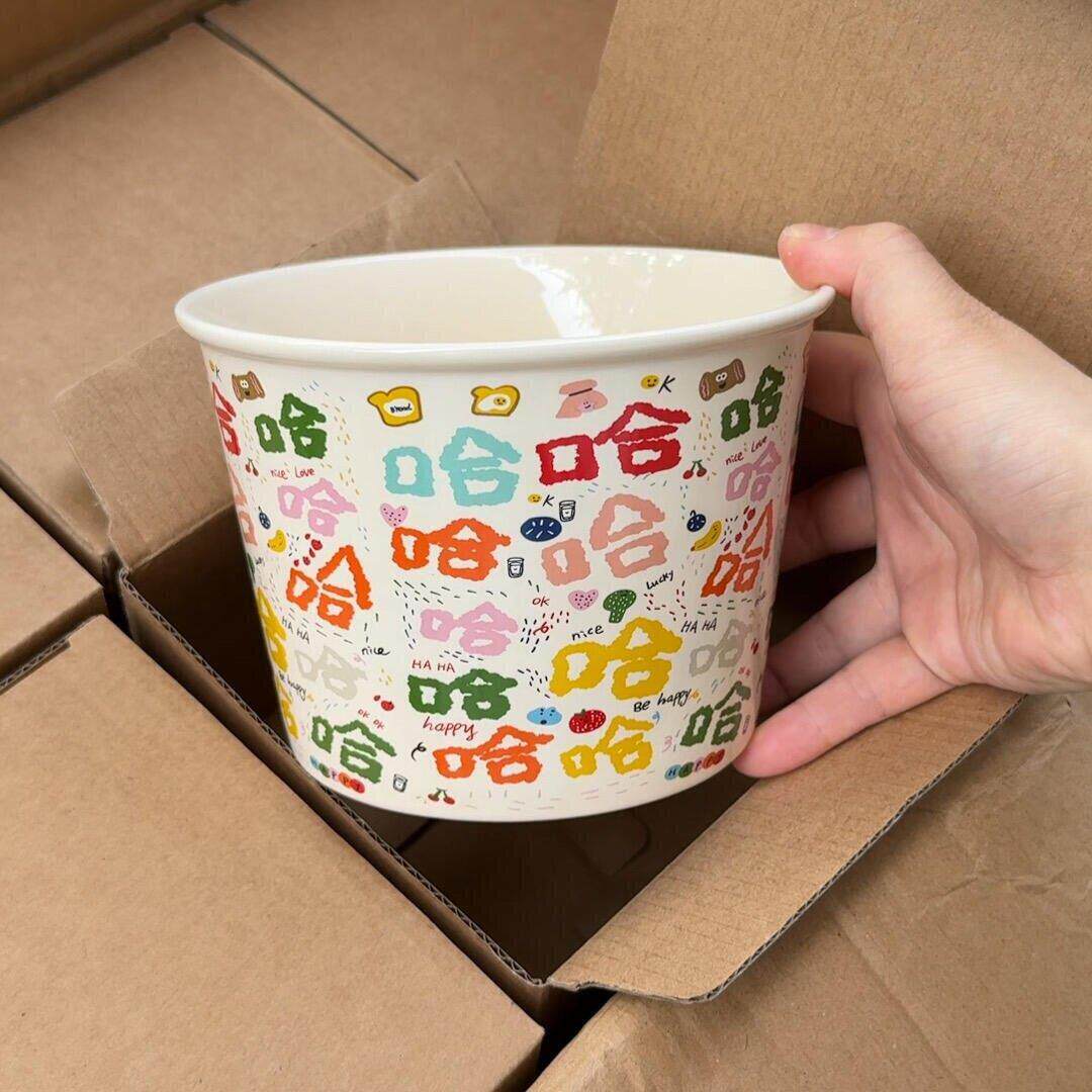 食品级耐高温陶瓷碗泡面碗耐高温高颜值个人精致大号卡通个性创意