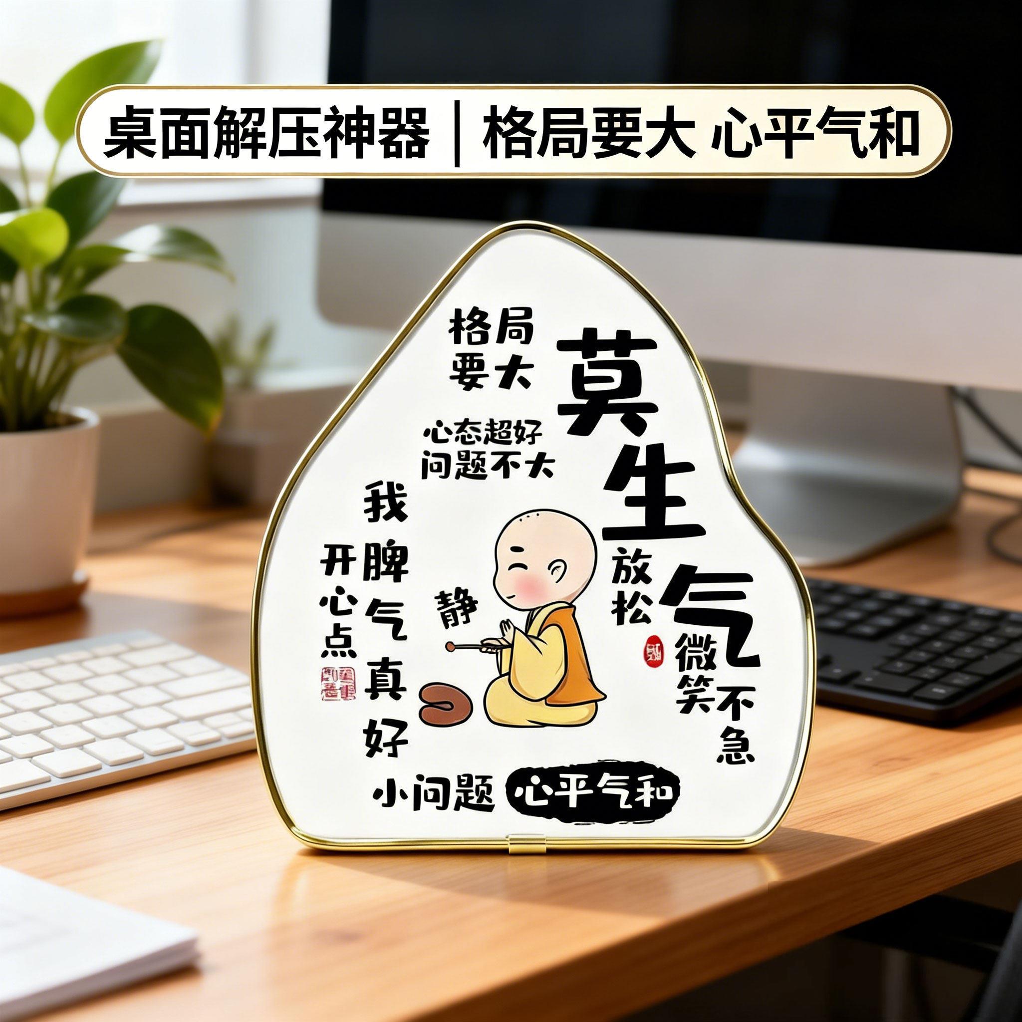 情绪稳定神器摆件好好说话不要生气办公室桌面摆台少发脾气多发财