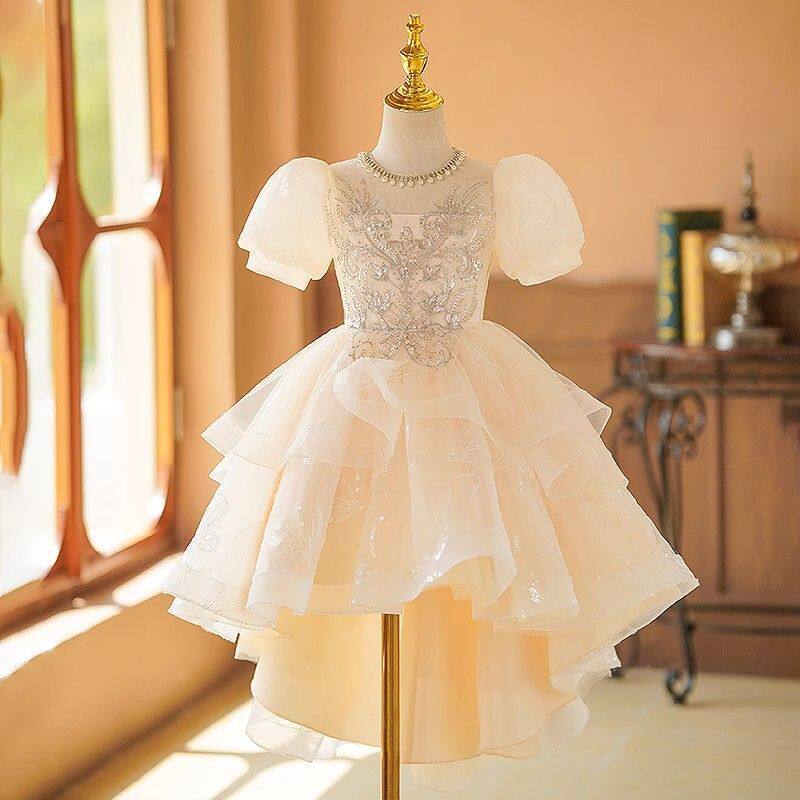 女童高端礼服小女孩钢琴演奏晚礼服儿童生日公主裙花童小众