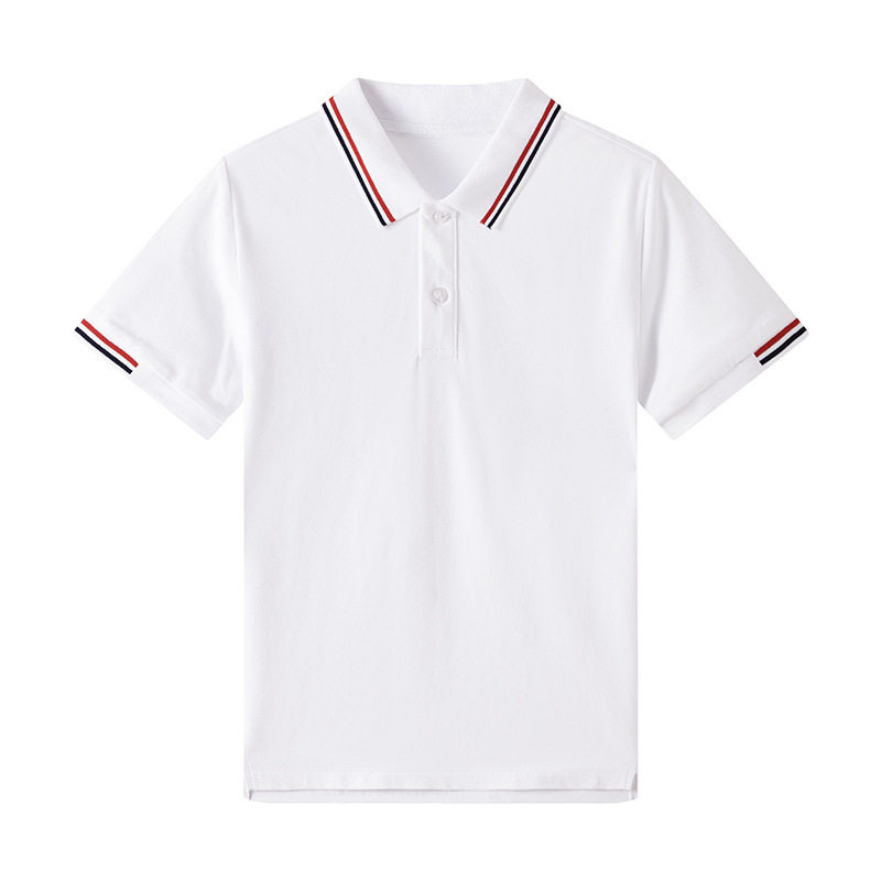 中小学生POLO衫灰色校服学院英伦风园服夏季翻领T恤男童短袖上衣