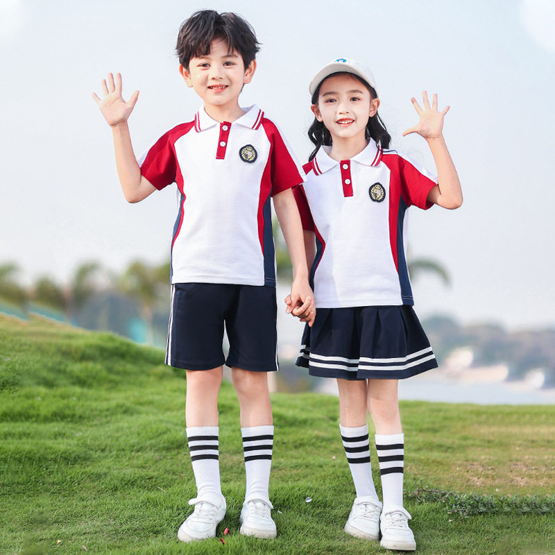 夏季新款小学生校服套装运动装班服三件套老师服幼儿园园服毕业照