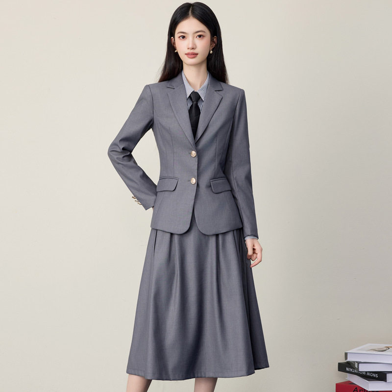 春秋学院英伦风学校老师幼师工装高中生班服校服西装中长裙套装女