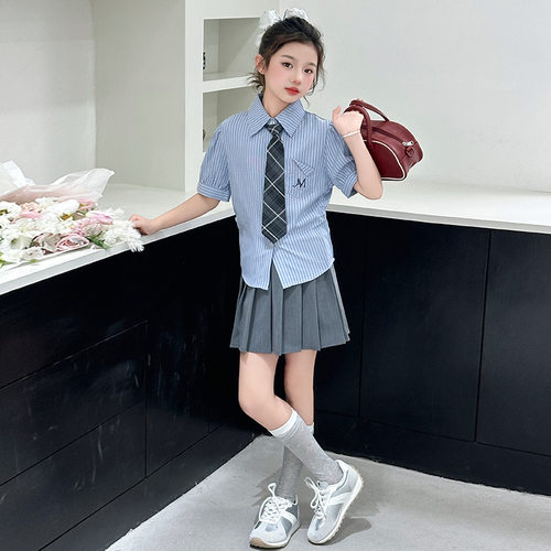 小学生校服班服幼儿园园服女童JK衬衫制服套装女孩学院风演出服潮