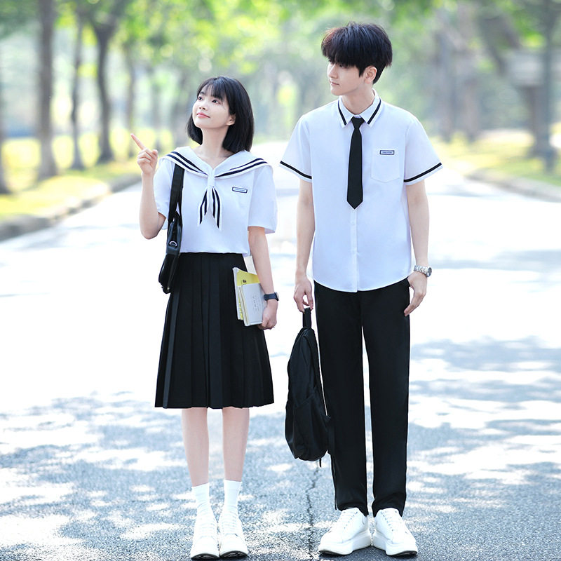 班服夏季学院风初中高中生毕业照长裙JK制服套装小学生校服演出服图片