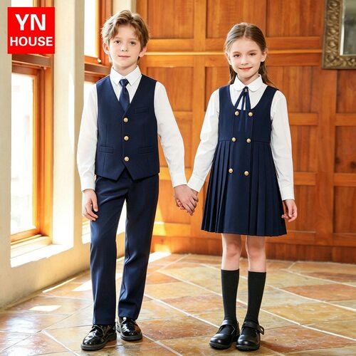 儿童英伦风校服小学生班服幼儿园园服马甲礼服套装毕业照演出制服