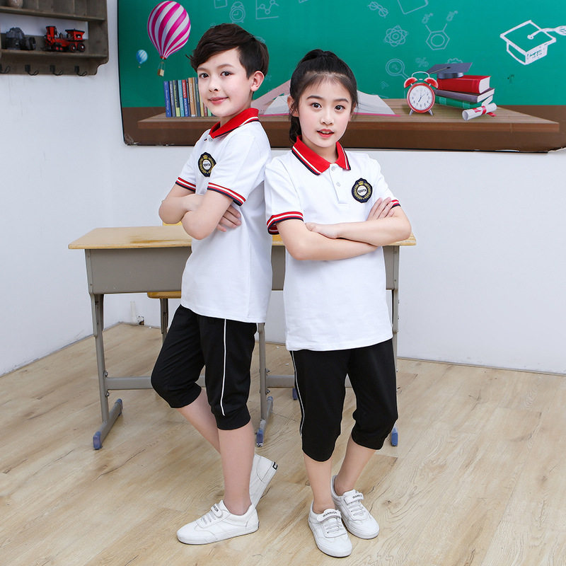 夏季中小学生校服套装短袖初中学生班服运动高中现货批发套头