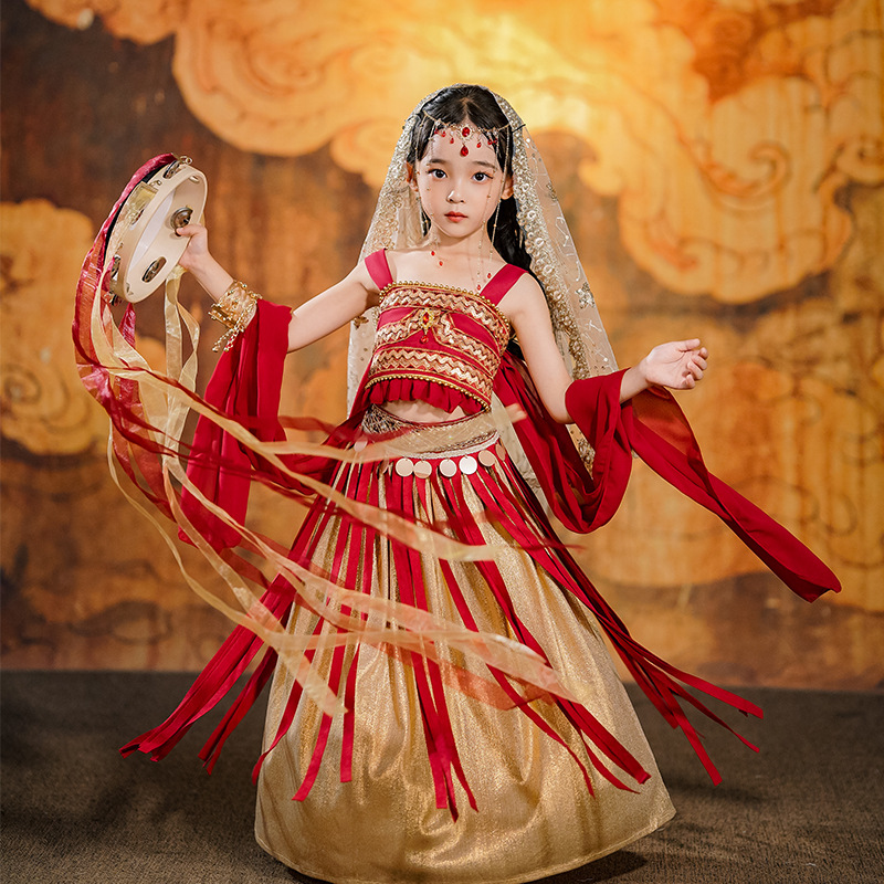 女童敦煌飞天汉服夏中国风异域风情汉元素天竺公主大漠西域舞蹈