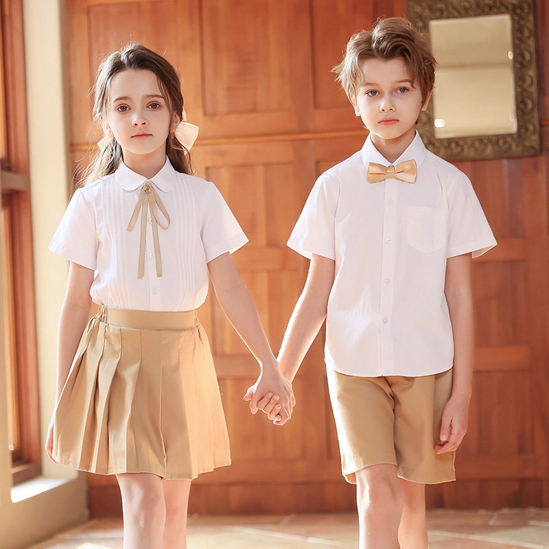 小学生夏季班服英伦衬衫套装幼儿园园服儿童校服毕业照合唱演出服