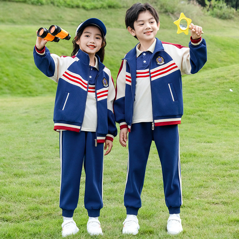 新款小学生班服三件套校服男女幼儿园园服polo衫运动套装厂家直销