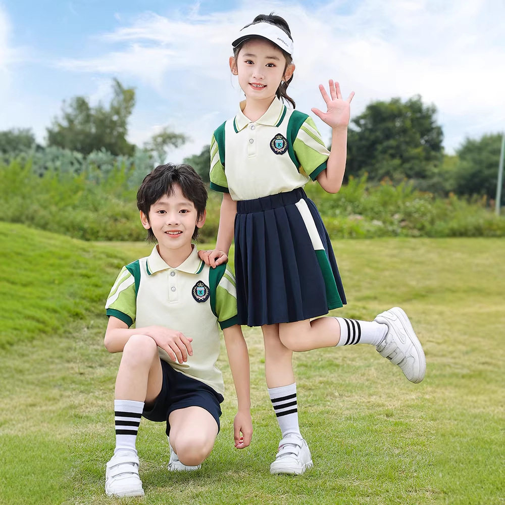 酷啦美拉夏季运动潮流套装新款中小学生校服幼儿园服班服团体表演