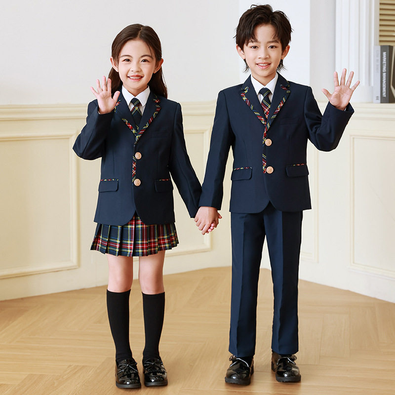 英伦风小学生校服套装儿童jk制服女童西装初中学生班服礼服春秋装