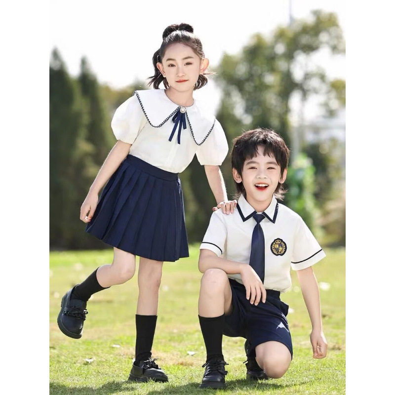 幼儿园园服夏装英伦风小学生校服儿童毕业照套装六一表演合唱服装