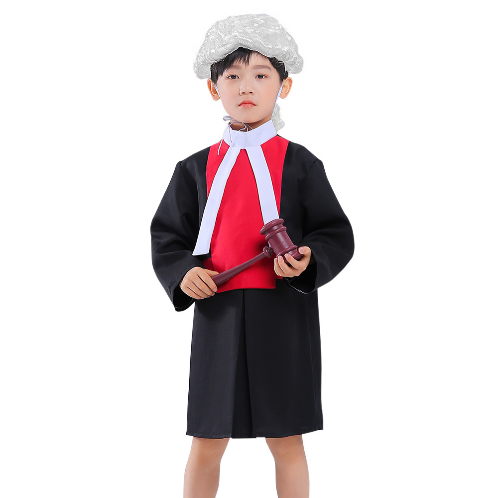 跨境儿童法官演出服cosplay律师职业体验游戏服 万圣节新款表演