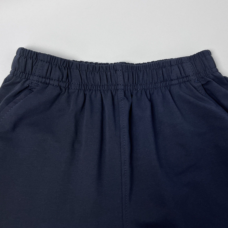 胖童运动七分裤藏青色夏季薄款儿童加肥加大中裤中小学生校服裤子