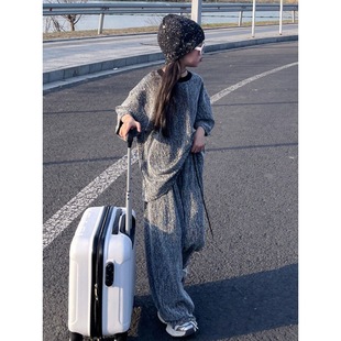 女童夏装休闲套装新款儿童夏季大童烫钻T恤短袖阔腿裤运动两件套