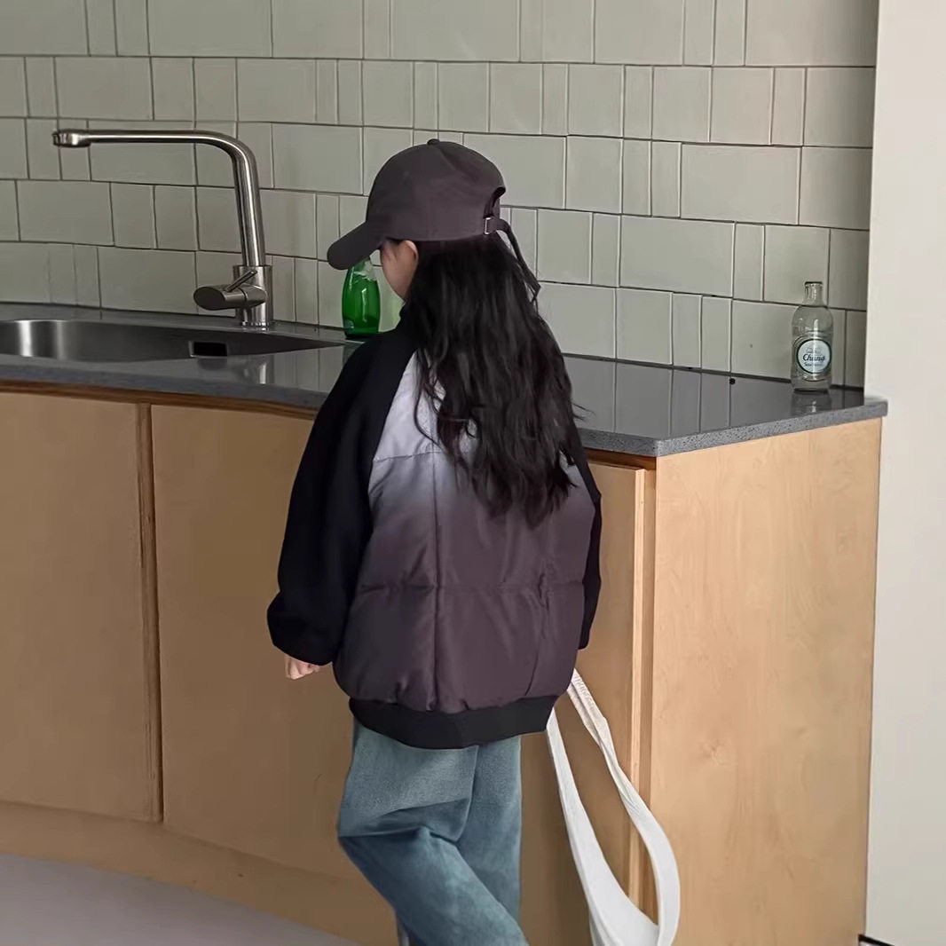 外贸特价儿童春夏校服神器渐变色羽丝绒服男女童保暖内胆宝宝百搭
