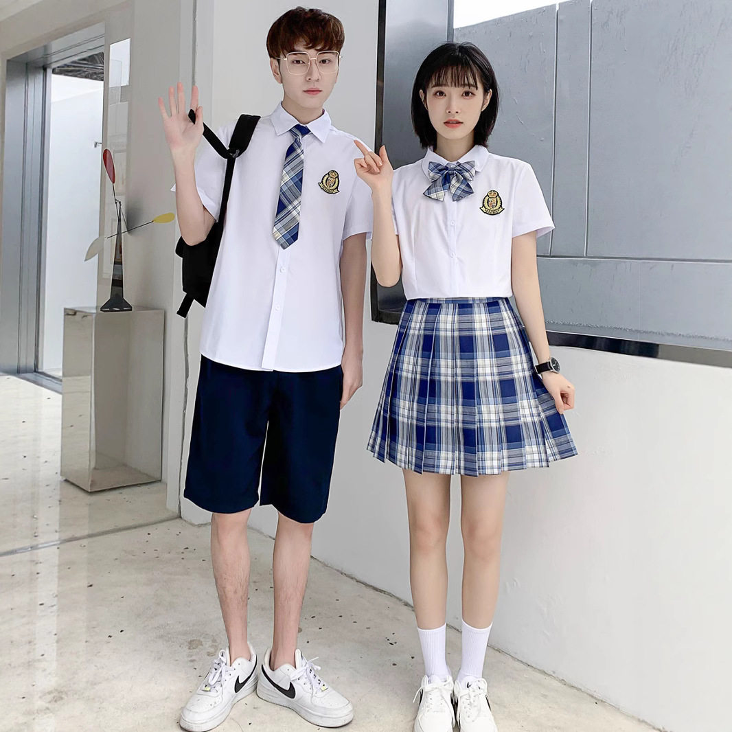 批发男女情侣学院风校服套装jk制服裙春秋韩版初高中学生班服套装