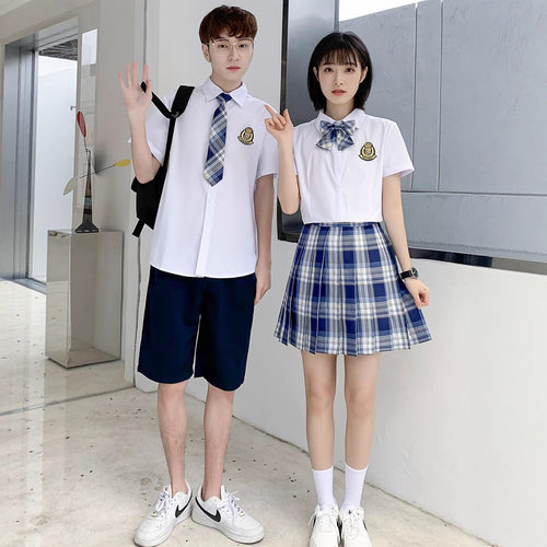 批发男女情侣学院风校服套装jk制服裙春秋韩版初高中学生班服套装