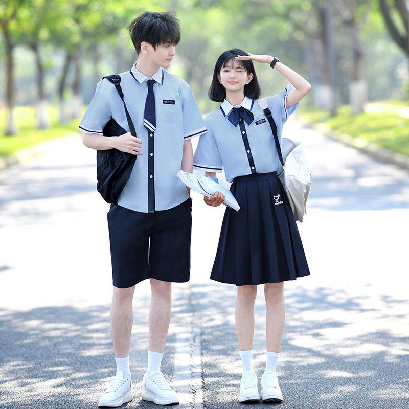 初高中学生班服夏季英伦学院风诗歌朗诵合唱演出服毕业照校服套装