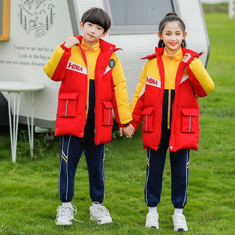 冬季棉服幼儿园园服四季中小学生校服儿童班服高中生加绒加厚外套
