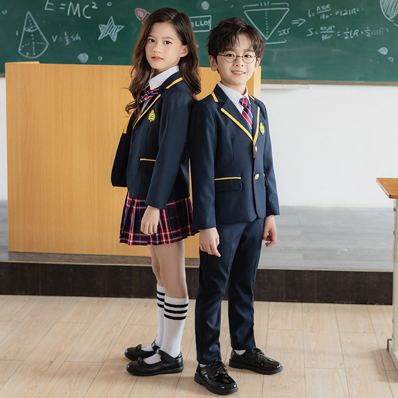 幼儿园园服春装新款学院风小学生校服儿童班服毕业照摄影服装批发